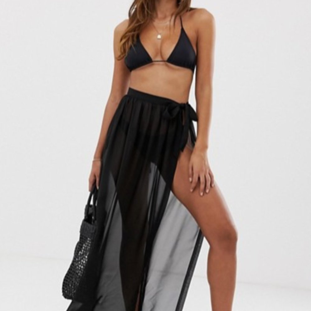 ASOS White Maxi Chiffon Beach Sarong
